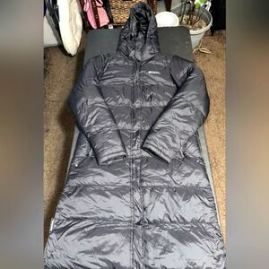 Mountain Warehouse long black hooded puffer coat jacket parka Size 12 Large